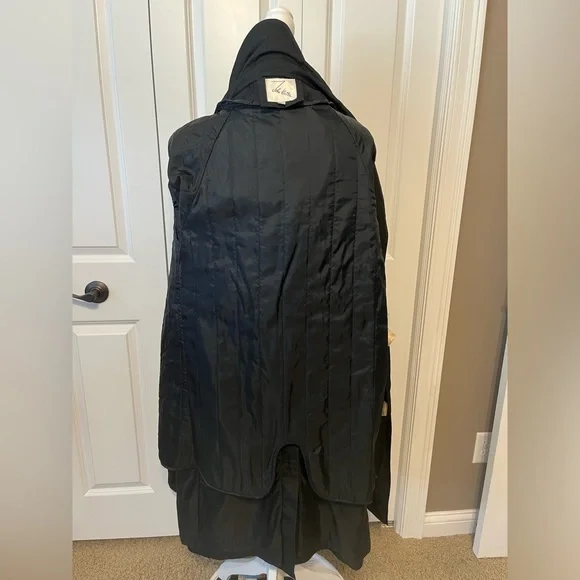 Vintage 70’s 80’s John Weitz Black Lined zip out Rain Trench Coat Sz 8 - Picture 10 of 10